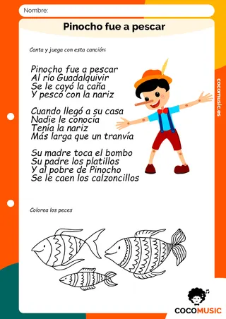 Canción Pinocho fue a pescar