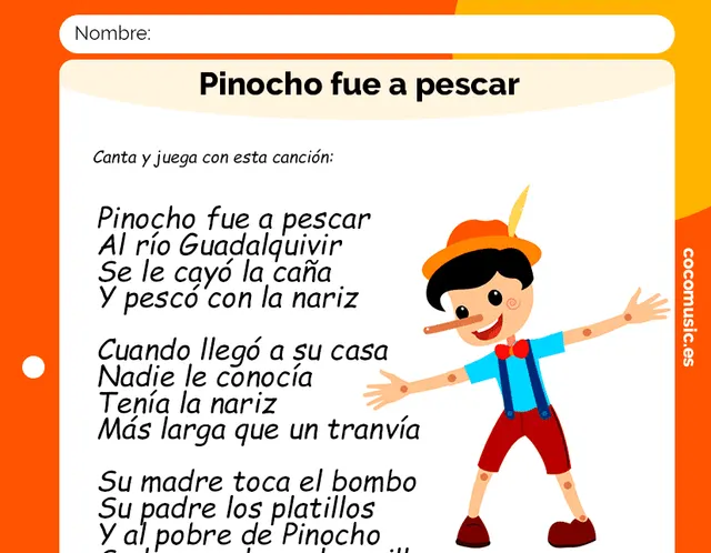 Canción Pinocho fue a pescar