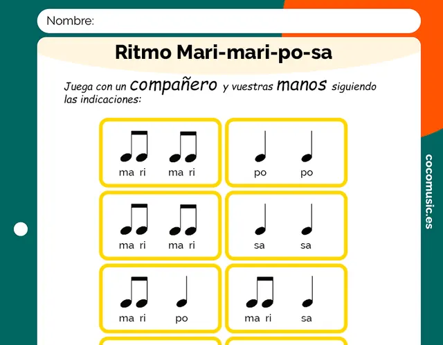 Ficha música Mari Mari Posa