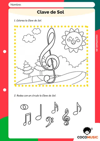 Ejercicio Clave de Sol imprimir