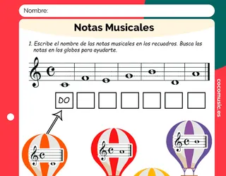Ficha música Notas Musicales imprimir