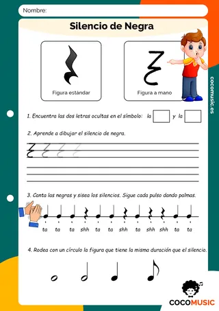Ficha música Silencio de Negra imprimir