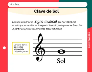 Ficha música Clave de Sol imprimir