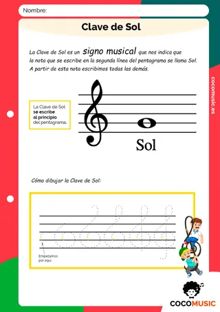 Ficha música Clave de Sol imprimir