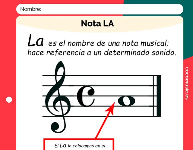 Ficha música Nota La imprimir