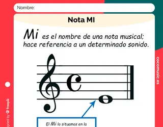 Ficha música Nota Mi imprimir