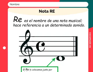 Ficha música Nota Re imprimir