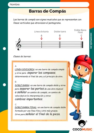 Ejercicio música Barras de compás
