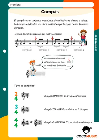 Ficha música Compás para imprimir