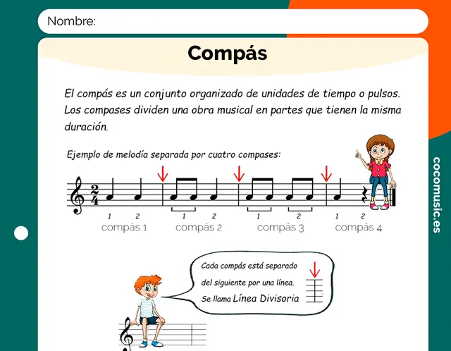 Ficha música Compás para imprimir