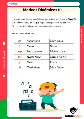 Ficha música Matices Dinámicos imprimir