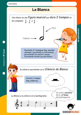 La Blanca Ficha de Música Imprimir