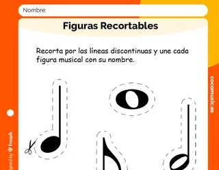 Figuras Musicales para Recortar Fichas Primaria