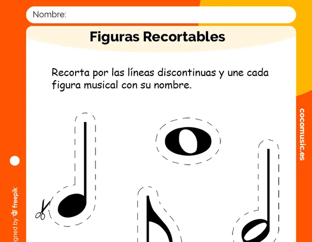 Figuras Musicales para Recortar Fichas Primaria