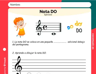 Nota DO Ejercicio de Música Imprimir