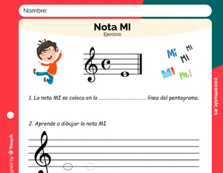 Nota MI Ejercicio de Música Imprimir