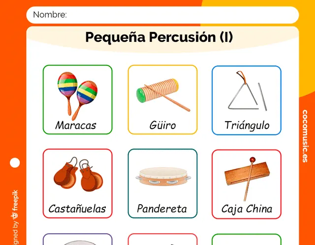 Pequeña Percusión Ficha música