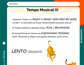 Tempo musical Ficha para imprimir