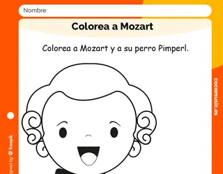 Ficha de Mozart para colorear