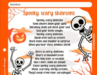 Ficha Música Halloween Spooky Scary Skeletons