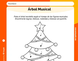 Colorear Árbol Navidad Musical