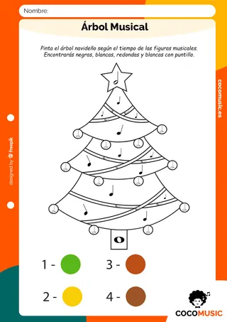 Colorear Árbol Navidad Musical
