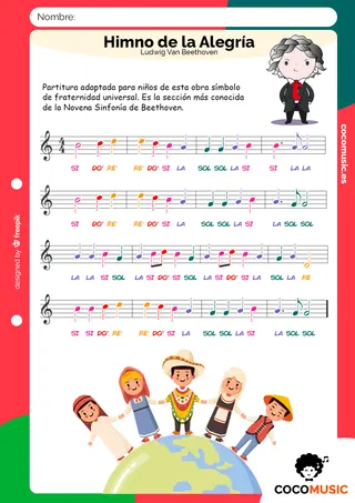 Partitura Himno Alegría Niños