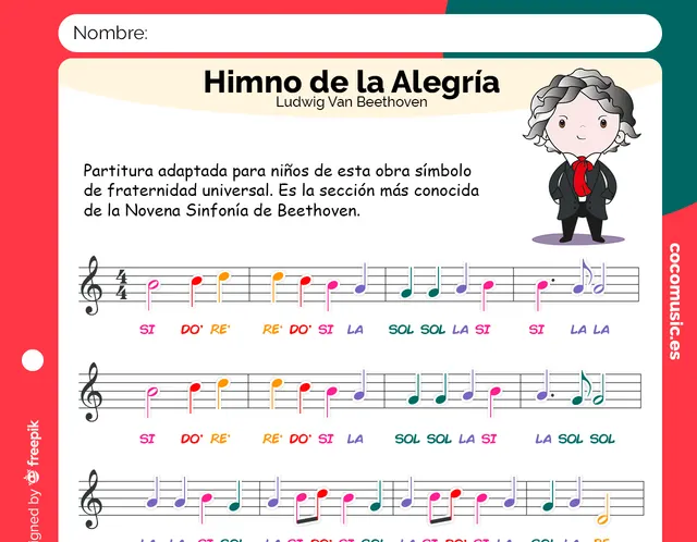 Partitura Himno Alegría Niños