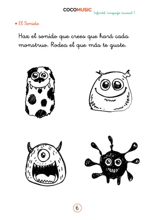 Ficha para niños - El Sonido - cuadernillo 06