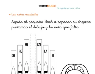Notas musicales del órgano de Bach