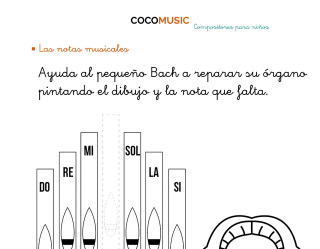 Notas musicales del órgano de Bach