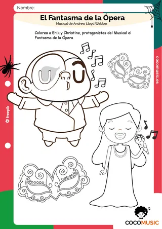 Colorear al Fantasma de la Ópera