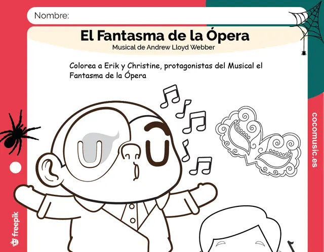 Colorear al Fantasma de la Ópera
