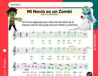 Partitura Mi Novio es un Zombi