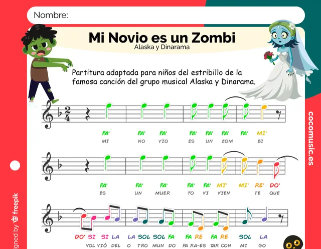 Partitura Mi Novio es un Zombi