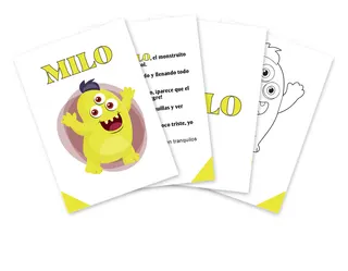 Milo y la nota MI: ficha de música de Infantil con cuento y dibujo para colorear
