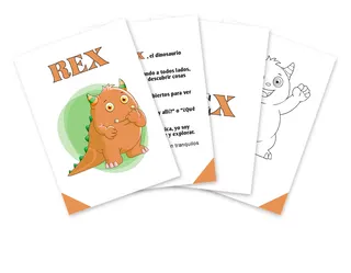 Rex y la nota RE: ficha de música de Infantil con cuento y dibujo para colorear