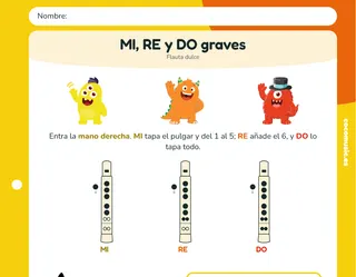 Ficha de flauta dulce: MI, RE y DO graves en la flauta dulce