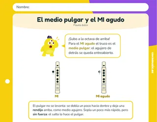 Ficha de flauta dulce: El medio pulgar y el MI agudo