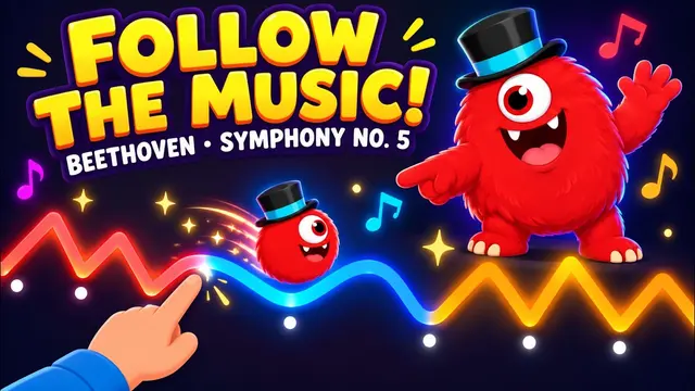 Carátula del vídeo: Follow the Music with Your Finger 👆 Beethoven's 5th Symphony | Music Activity for Kids