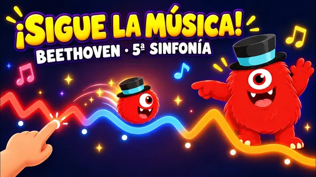 Carátula del vídeo: Sigue la música con el dedo 👆 Beethoven, 5ª Sinfonía | Musicograma para Infantil
