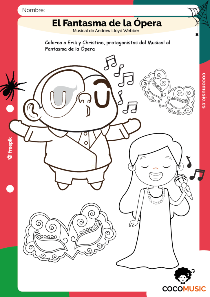 Colorear el Fantasma de la Ópera Colorear el Fantasma de la Ópera